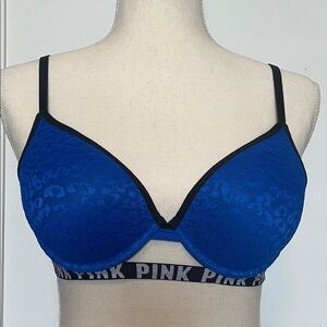 PINK Victoria's Secret Blue Animal Print Bra